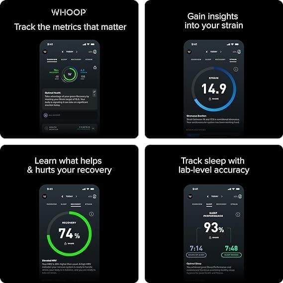 Whoop 4.0 with 12 Month Subscription, Wearable Health, Fitness & Activity Tracker, Improve Sleep, Strain, Recovery - Unboxed