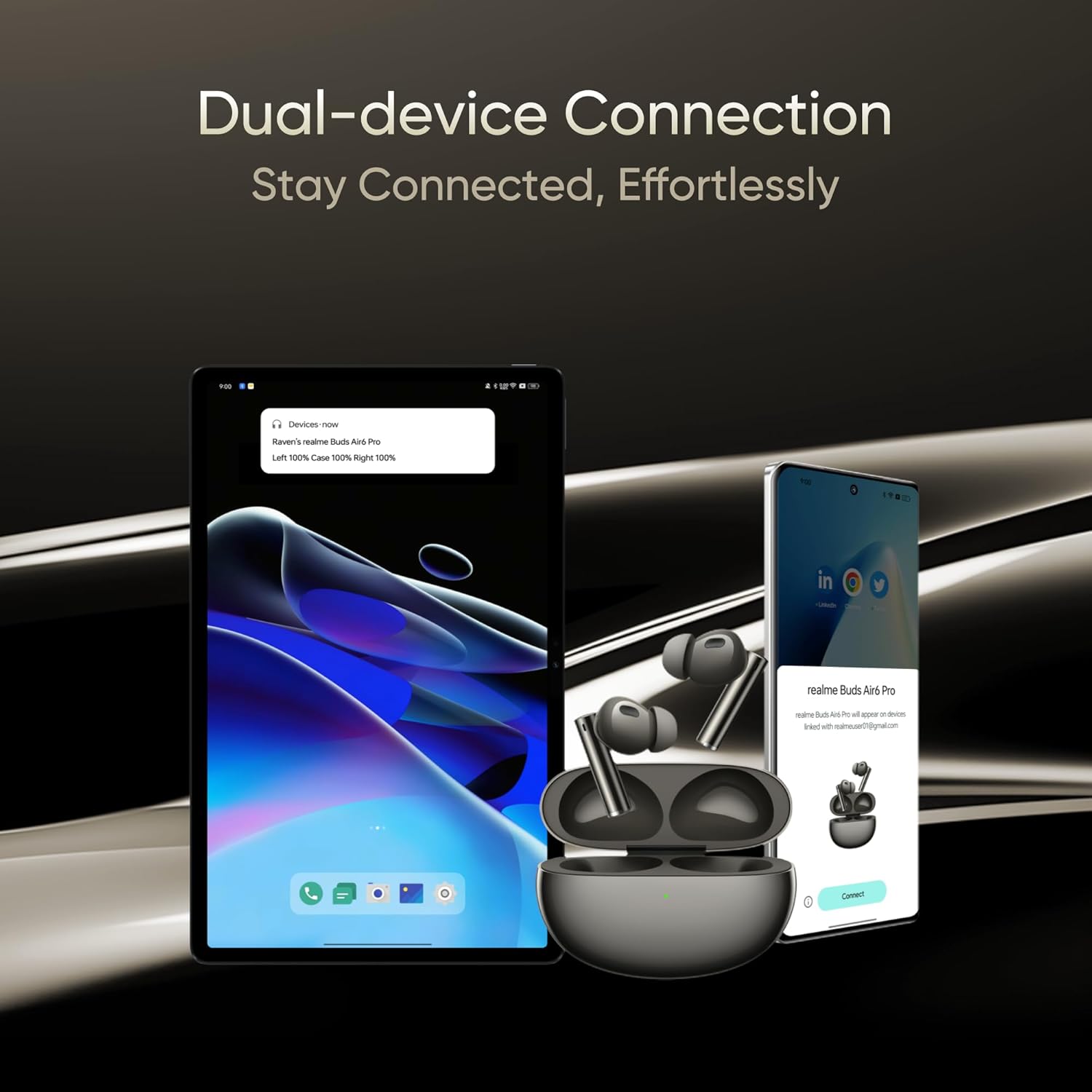 realme Buds Air 6 Pro with Dual Drivers 50 Db ANC, Lhdc 5.0,55Ms Low Latency,360° Spatial Audio, - unboxed