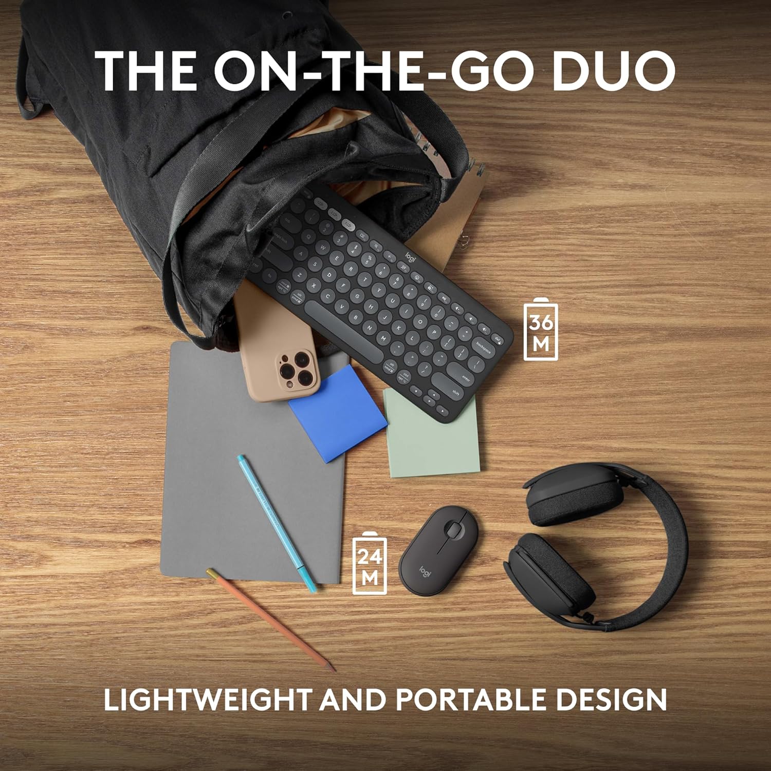 Logitech Pebble 2 Combo, Wireless Keyboard and Mouse, Quiet and Portable, Customisable, Logi Bolt, Bluetooth, Easy-Switch for Windows, macOS, iPadOS, Chrome - Tonal Graphite