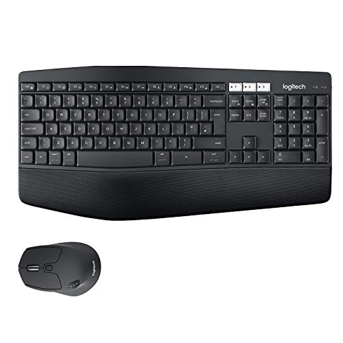 (Open Box) Logitech MK850 Multi-Device Wireless Keyboard and Mouse Set, 2.4GHz Wireless & Bluetooth, Curved Keyframe , 12 Programmable Keys, 3-Year Battery Life, PC/Mac (Grade - A+)