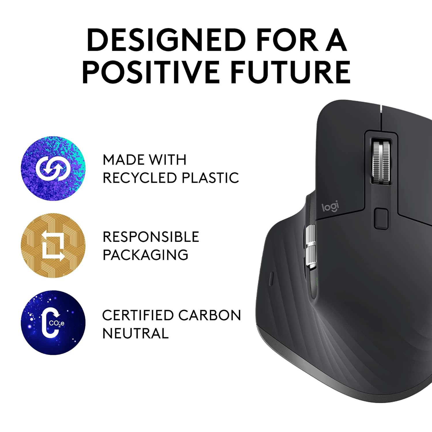 (Open Box) Logitech MX Master 3S - Wireless Performance Mouse with Ultra-Fast Scrolling, Ergo, 8K DPI, Track on Glass, Quiet Clicks, USB-C, Bluetooth, Windows, Linux, Chrome-Graphite (Grade - A+)